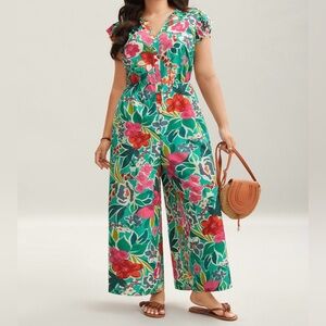Floral Green Jumpsuit